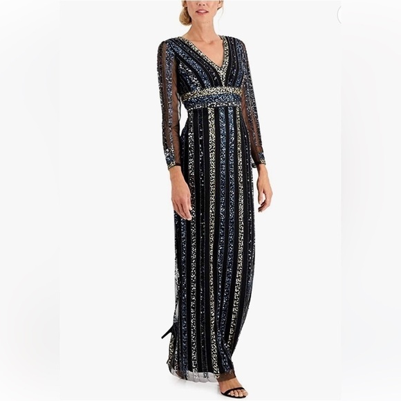 adrianna papell beaded column dress Adrianna Papell Women's Beaded Column Off-The-Shoulder Dress - Ivory/Nude
